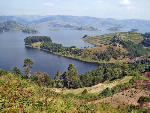 Peninsula on Lake Bunyonyi in Uganda, Africa